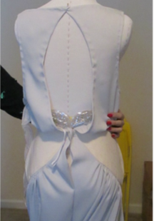 Behind the seams of the Heathe crepe wedding gown