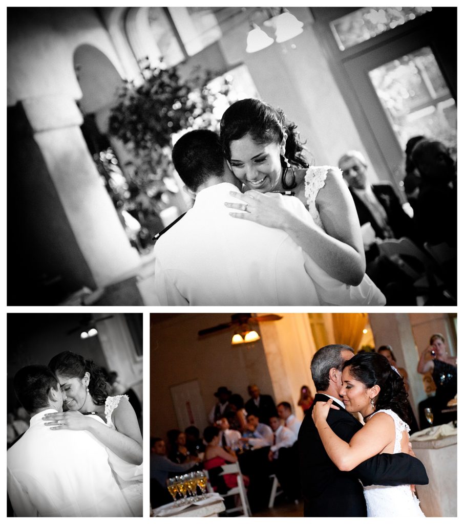 First dances during the wedding reception at Villa Antonia