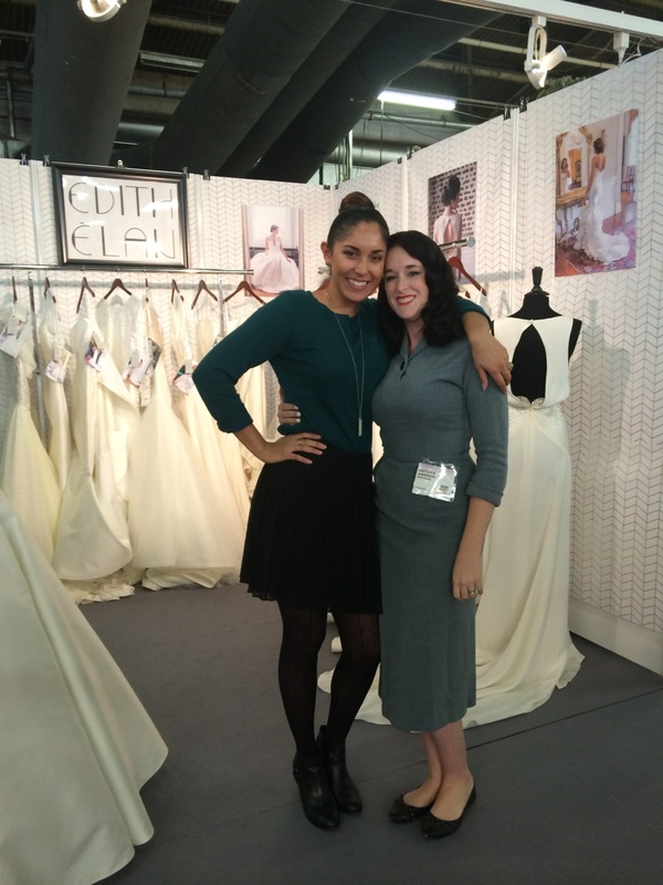 Gretchen and Lourdes of Edith Élan standing in their booth at NY Bridal Market
