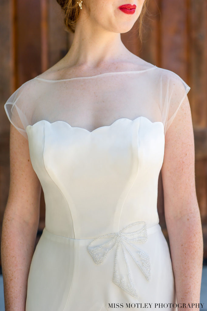 Bateau necklines like the one on Zara by Edith Élan are timeless wedding dress trends