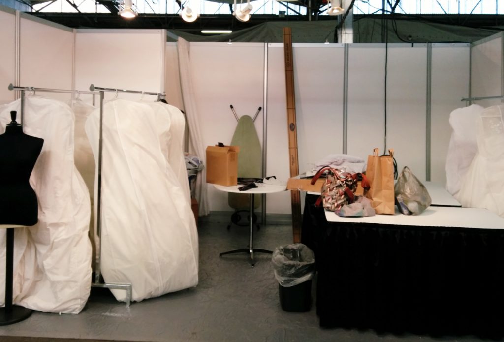 The Edith Elan market booth before setup during NY Bridal Fashion Week 2016