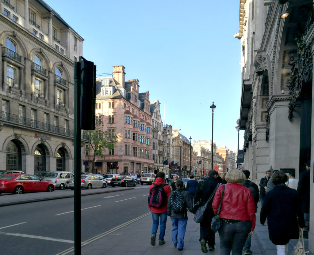 A view down Piccadilly street in London