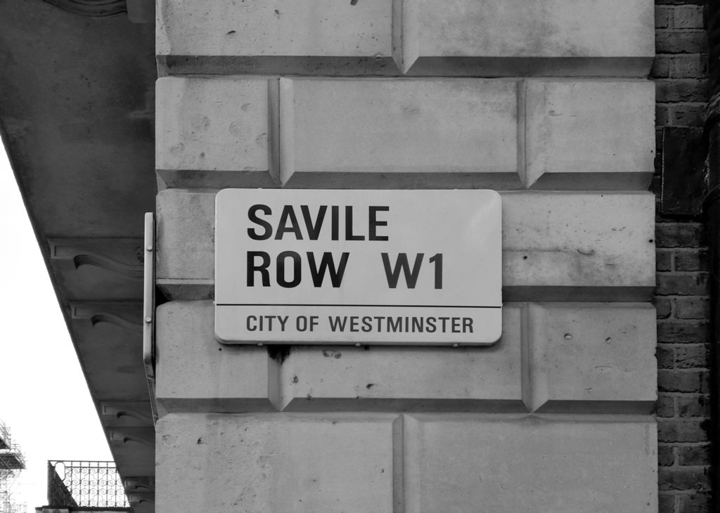 Savile Row street sign in Westminster