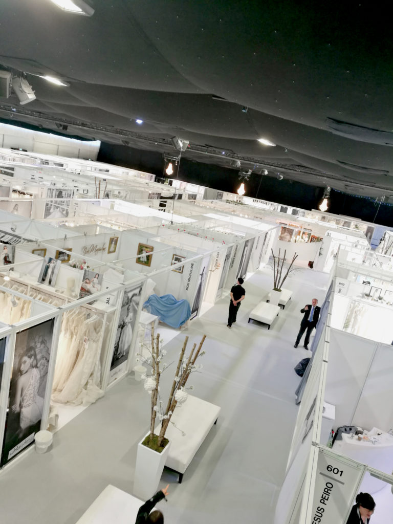 View of the booths at the White Gallery show during London bridal week 2017