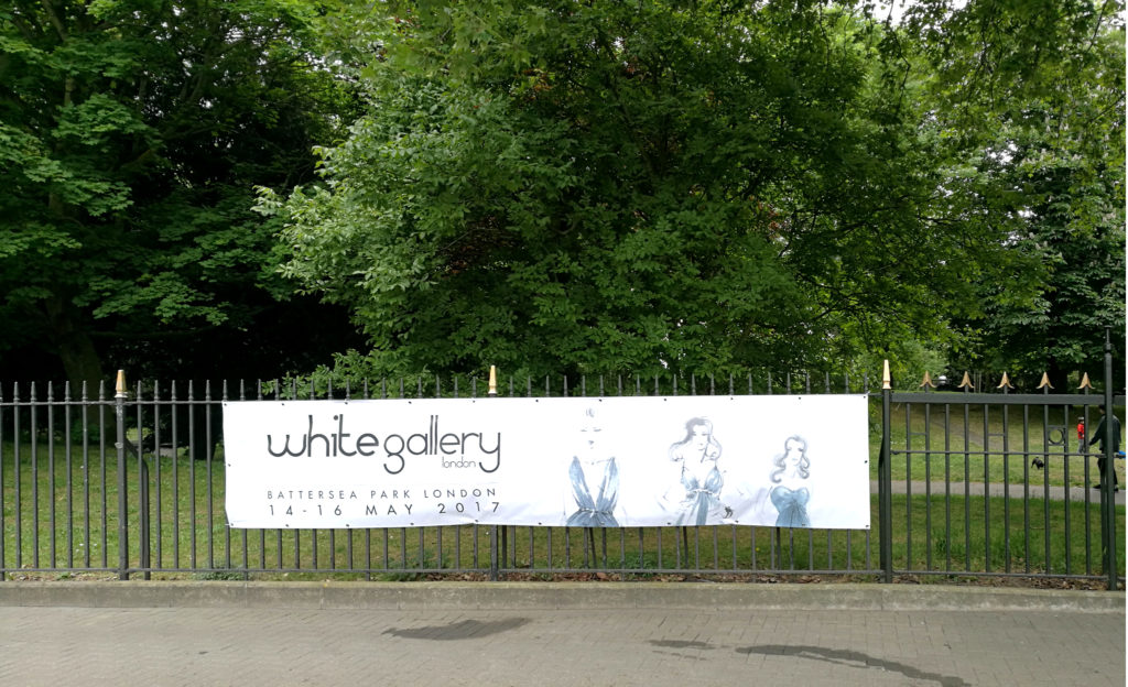 White Gallery show sign for London bridal week 2017