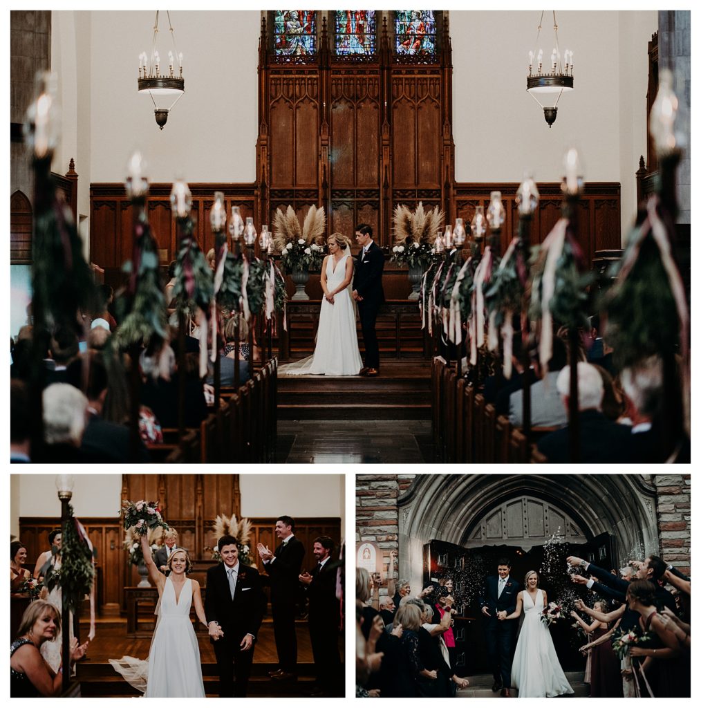 St Louis church wedding ceremony photo collage