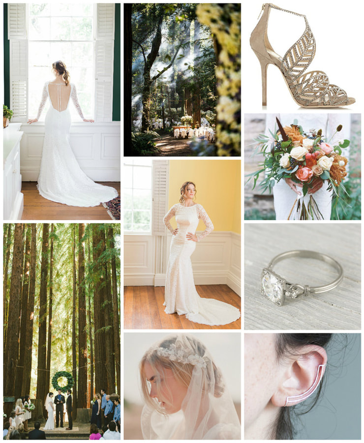 Fall bridal inspiration for a boho wedding in the California Redwood Forest by Edith Élan