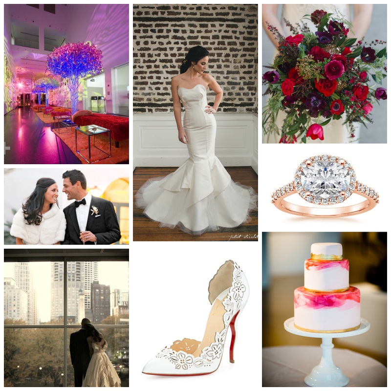 Winter bridal inspiration for a colorful modern museum wedding in downtown Chicago IL