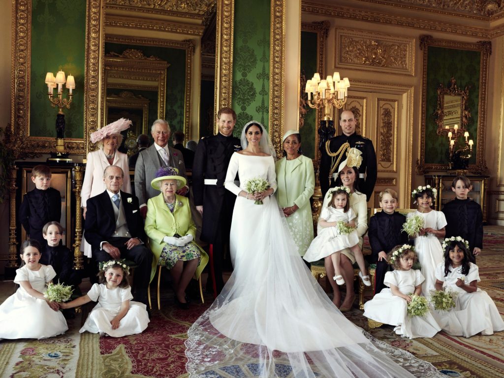 Meghan Markle and Prince Harry are photographed with royal family for an official portrait