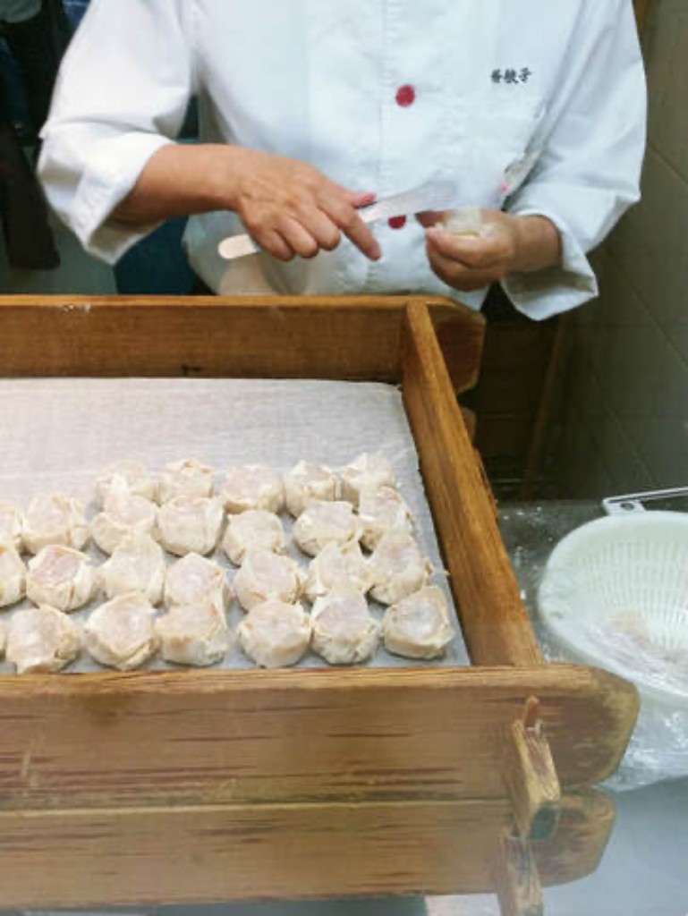 Shumai dumplings made by hand in Tokyo.