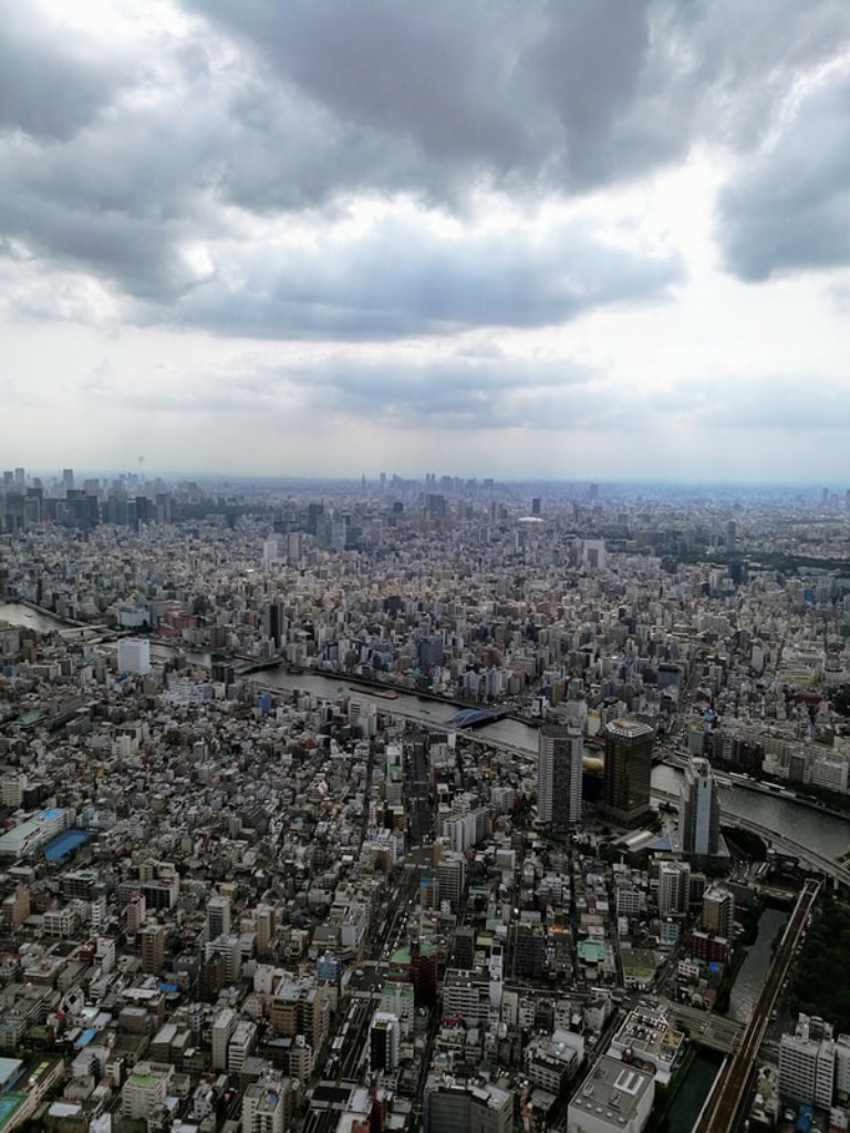 View of Tokyo from the Tokyo Skytree observation deck.