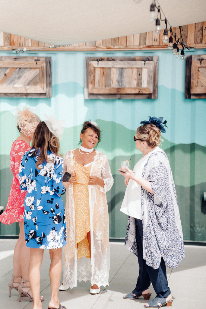 Wedding guests wearing their best Kentucky Derby inspired fascinators