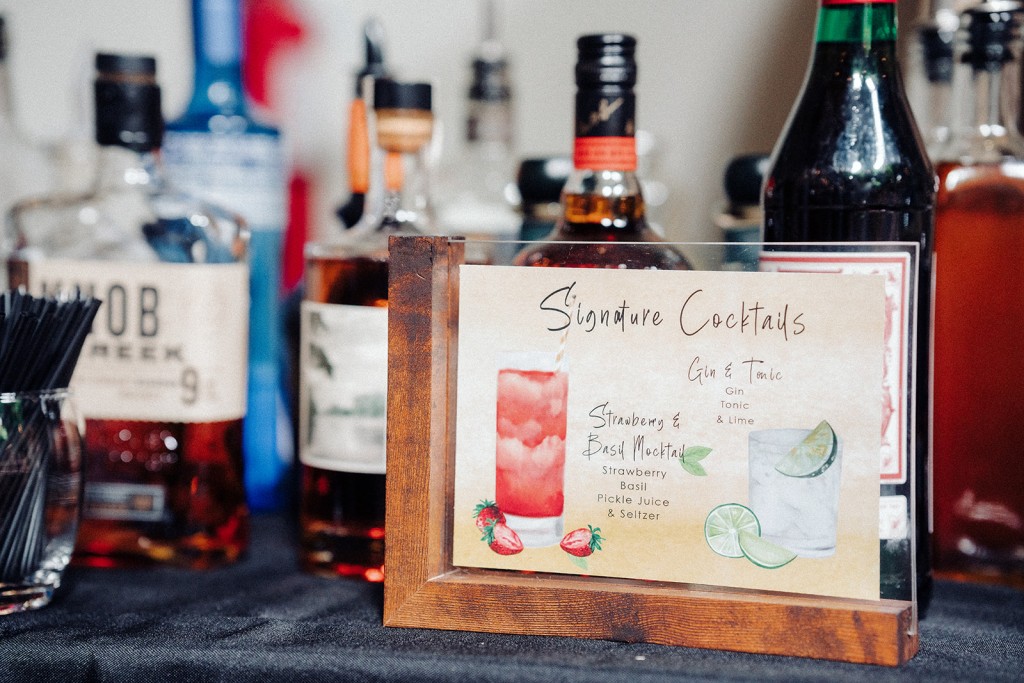Signature cocktails for the bride and groom