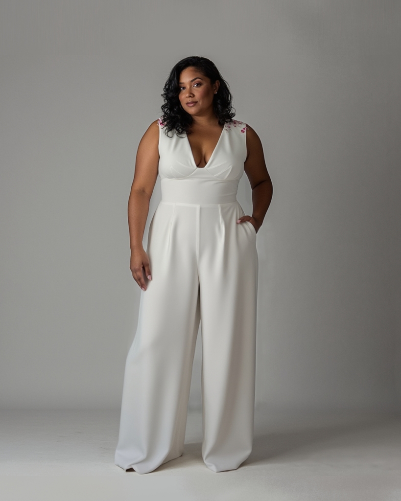 Maddox bridal jumpsuit in crepe fabric