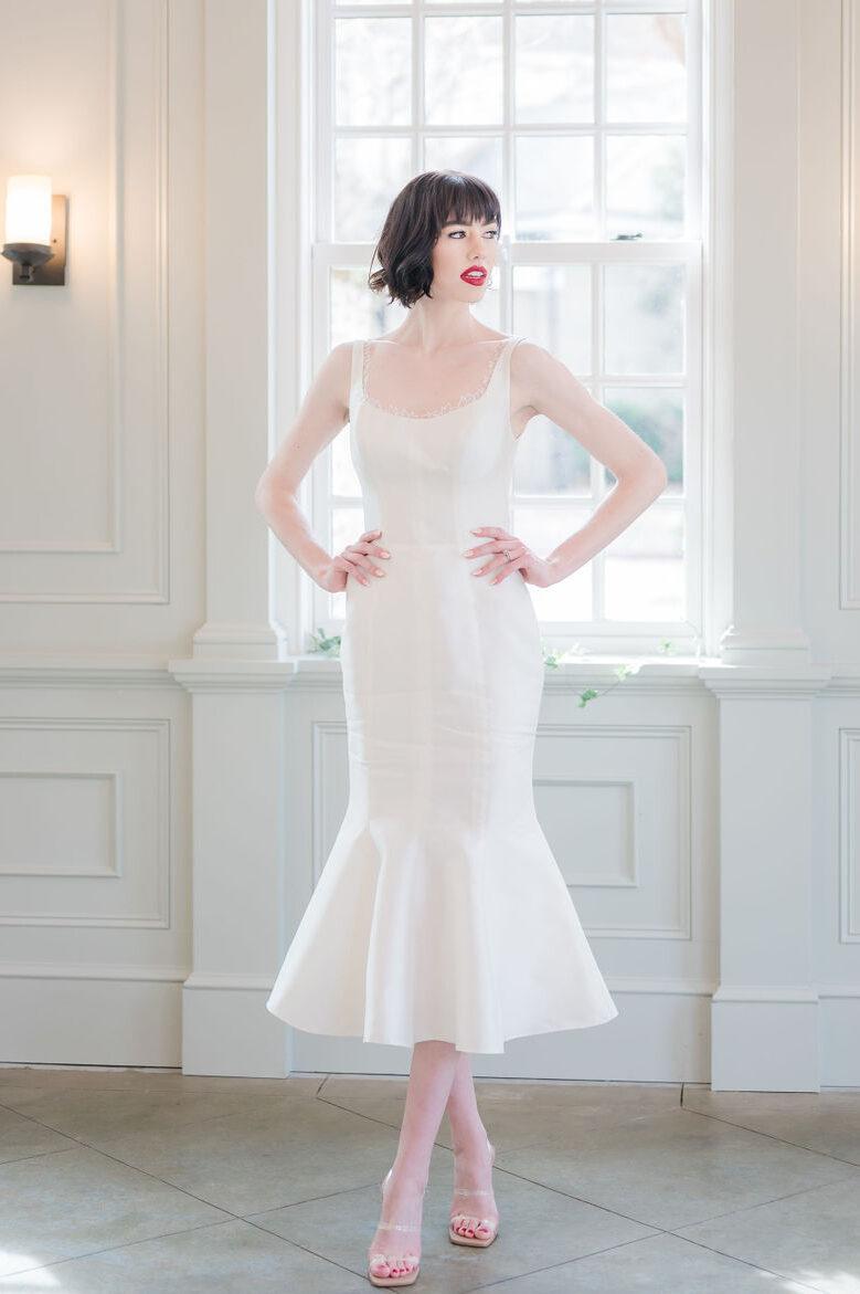 Lana mikado midi wedding dress
