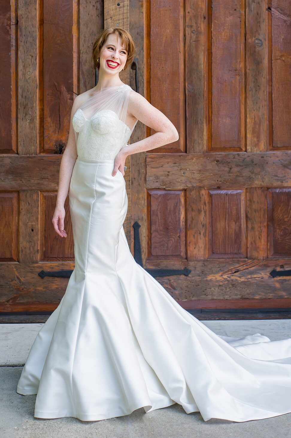 Sleeping Beauties Edith Élan Bridal Archives - Natalia asymmetrical mermaid wedding dress
