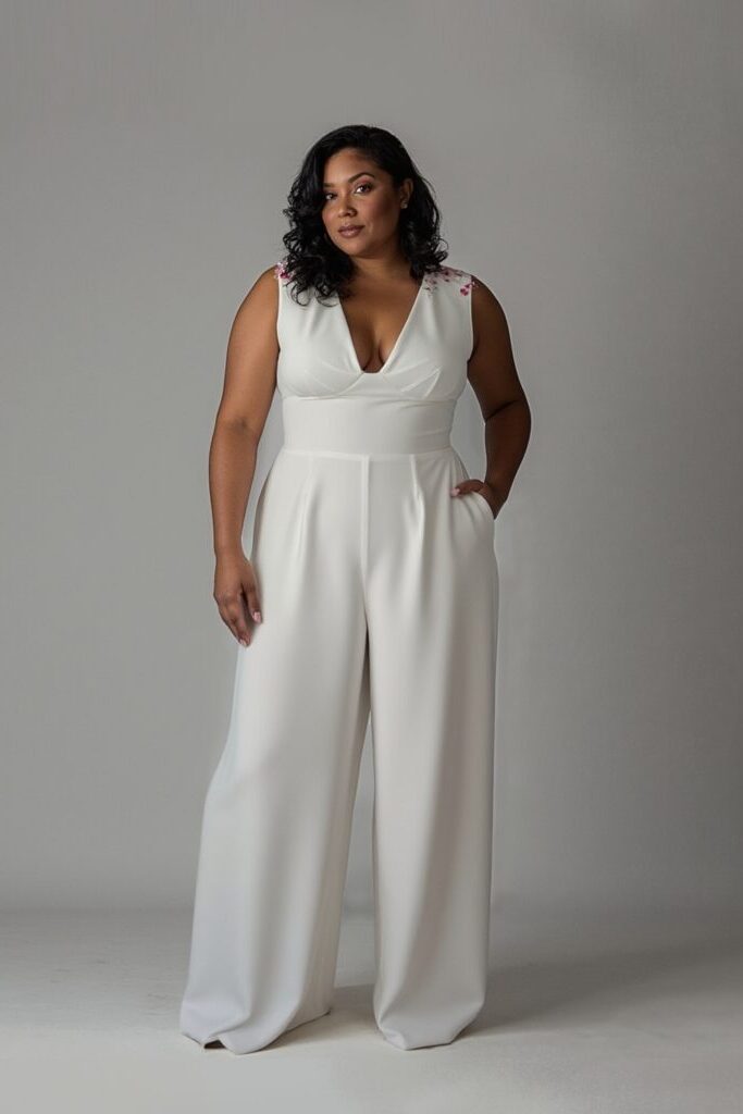 Maddox bridal jumpsuit in crepe fabric